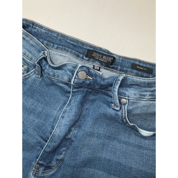 Judy Blue Womens 18/28 Skinny Fit  Blue Denim Jeans  JB88799MD Stretch Med Wash - Picture 4 of 12